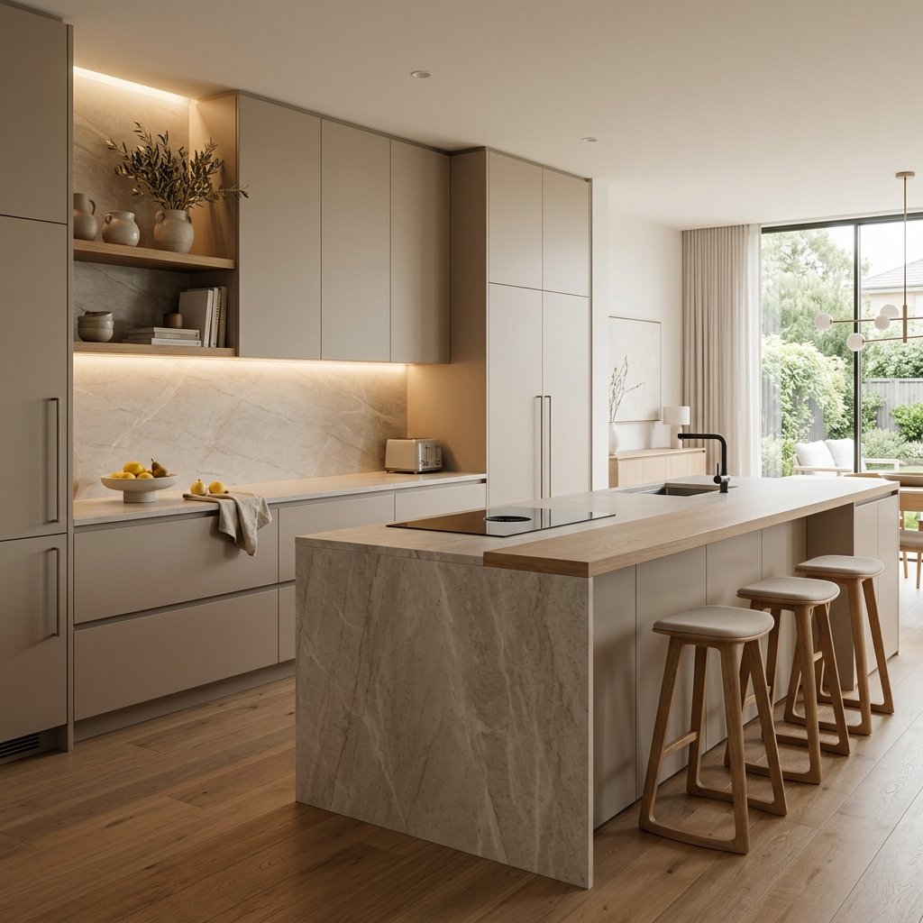 Кухня 2026: «тихий дизайн», скрытая техника и чистые фасады без ручек — как собрать тренд на заказ